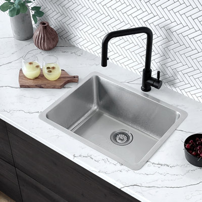 Builder Stylish Undermount or Drop-In 9" Single Bowl Stainless Steel Kitchen or Bar Sink, Soria S-417T