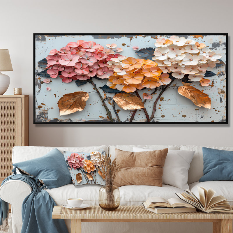 Hodgson - Floral Wall Art, 34" H x 44" W, Impression sur cadre flottant, Noir