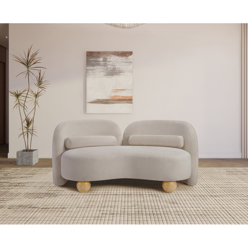 Causeuse Daphne, Tissu chenille beige