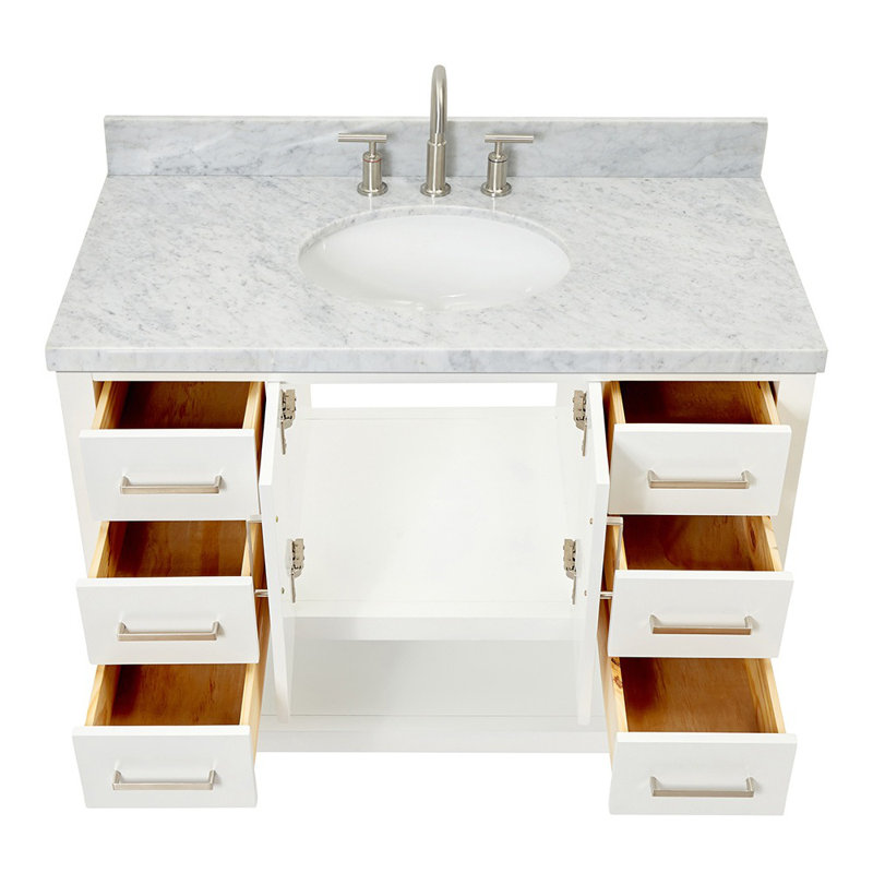 Ensemble de meuble-lavabo simple 43 po Magnolia, Blanc