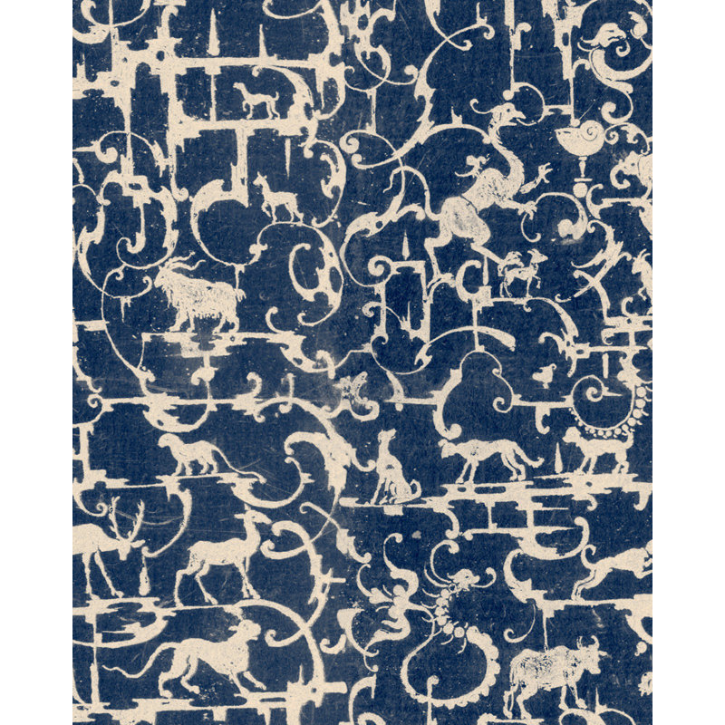 Wallpaper Roll, Blue/Gray