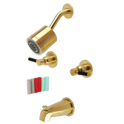 Robinet de baignoire et douche à double poignée Kingston Brass Kaiser