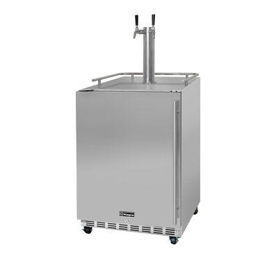 Kegco Kegerator 24" Wide Dual Tap Stainless Steel Commercial Beer Dispenser HK38SSC-L-2