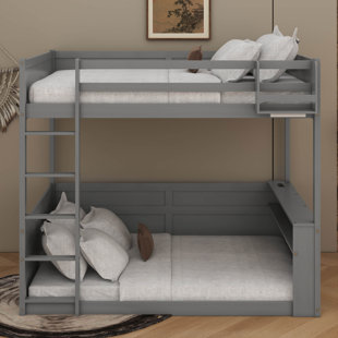 Wooden Bunk Bed (Queen Size) – Built-In Shelves, Storage Box, LED Light + USB Charging Station Included