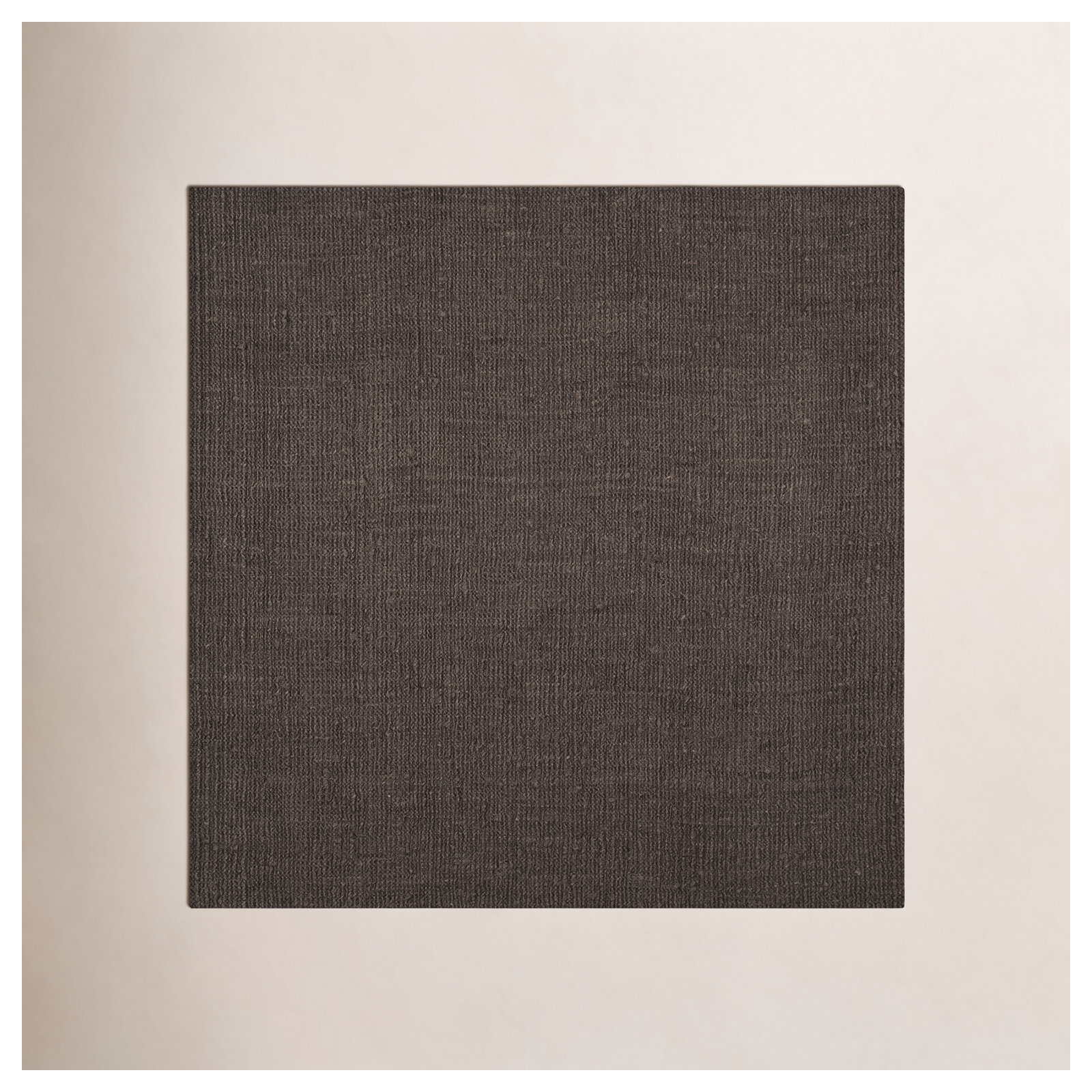 Auckland Handwoven Flatweave Jute/Sisal Brown Area Rug, Square 8'