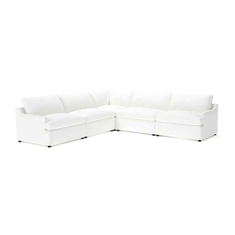 Canapé modulaire rembourré 5 pièces Essex, Mélange de lin performance John Flour