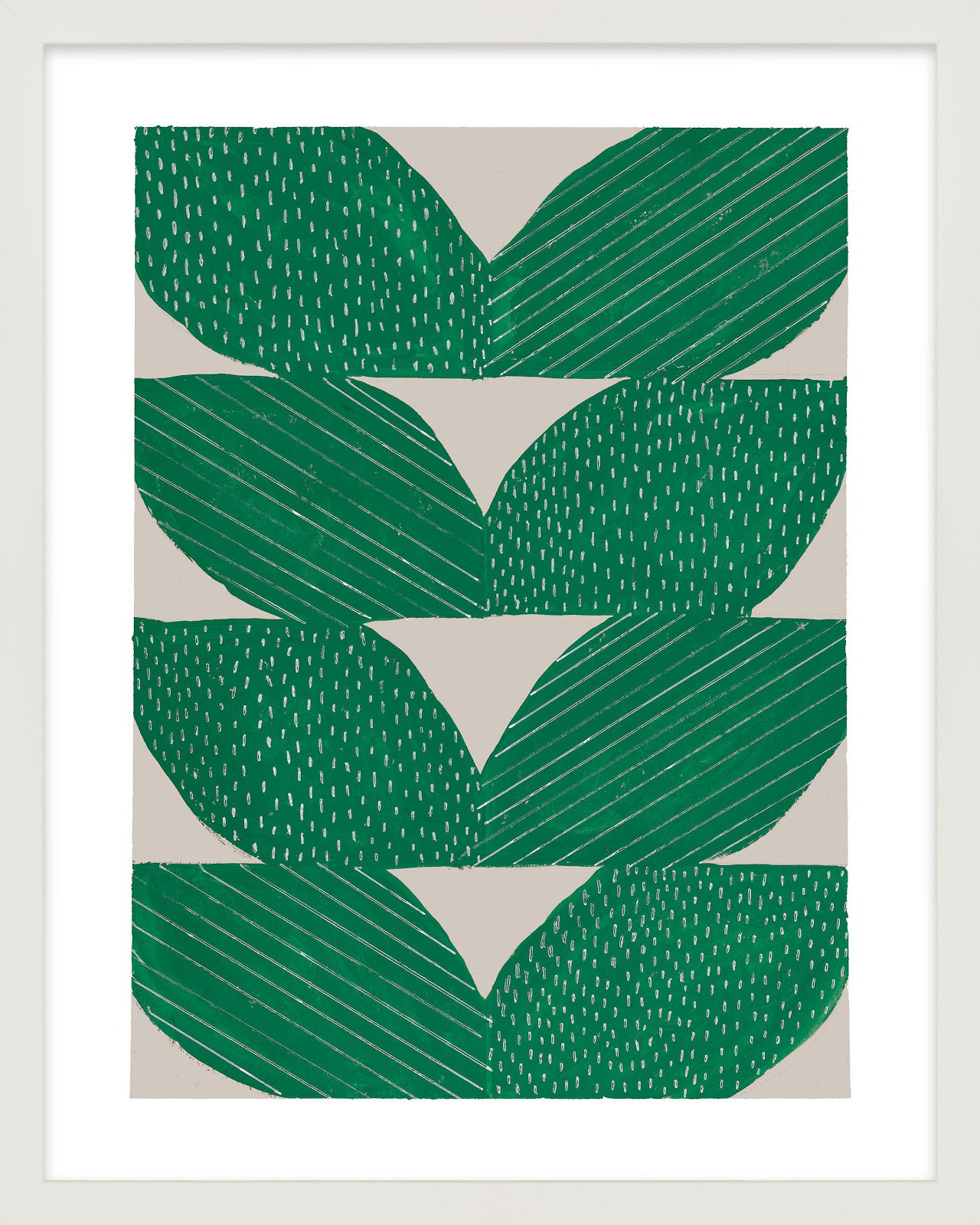 Chevron by Andrea Stokes, White, 38" H x 30" W x 1.25" D