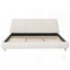 Structure de lit tapissier très grand / très grand - tissu de lin, pieds en bois massif, mobilier de chambre blanc minimaliste-2003172626