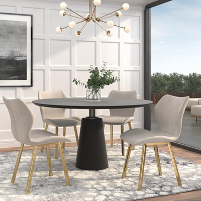 Pulcherie. Velvet Upholstered Parsons chair by Etta Avenue
