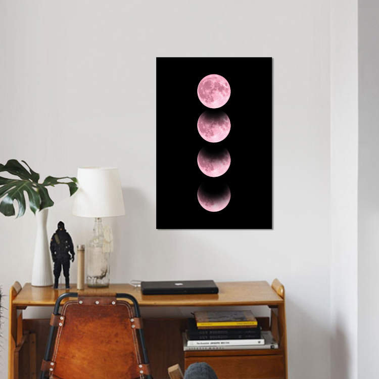 «Pink Moon», impression sur toile, H 12 po x l 8 po x P 0,75 po, Pas de tapis, Toile tendue