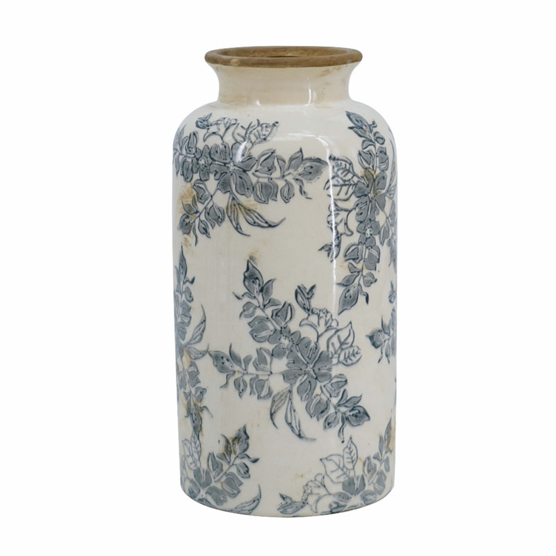 Flower Vase With Floral Pattern