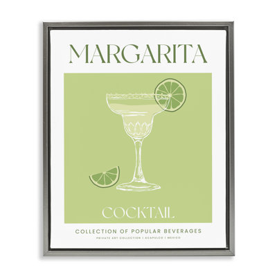 «Minimal Margarita Cocktail», art mural encadré flottant