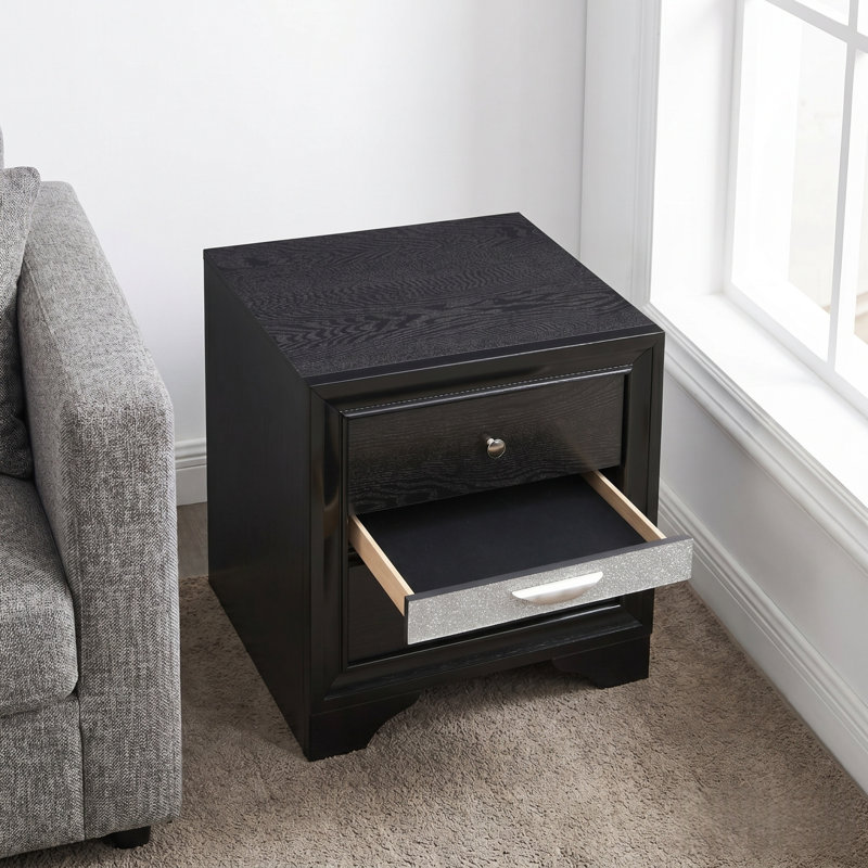 Torring Black Nightstand Set Of 2, Black