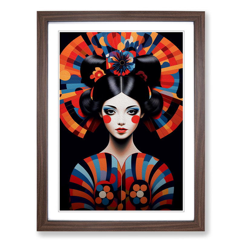 Single Picture Frame Print on Wood, 46cm H x 34cm W, Walnut Framed