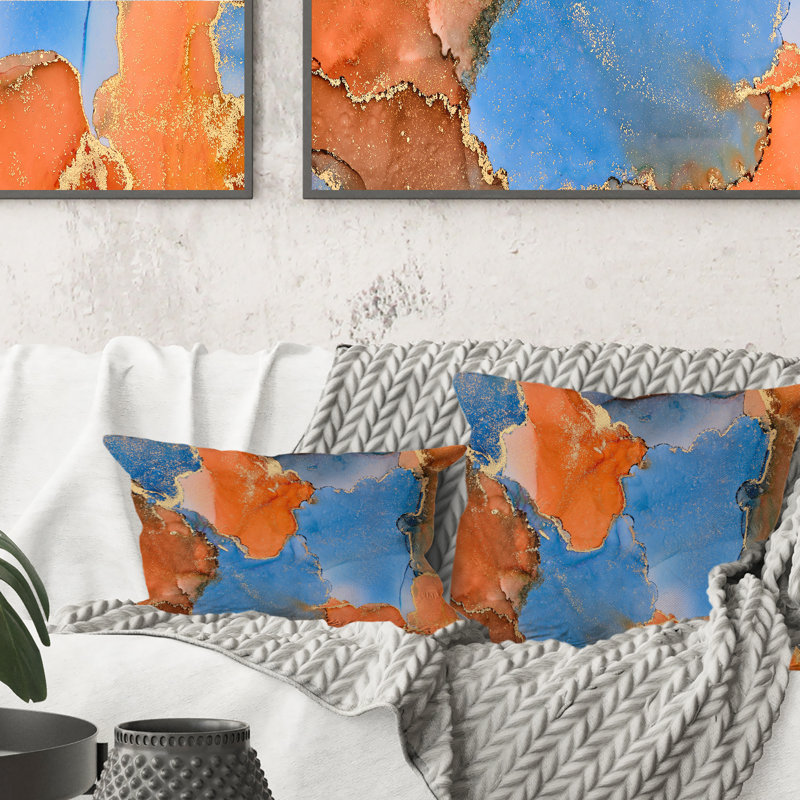 Coussin 12 "x 20" Blue and Brown