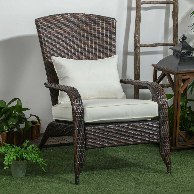 Outsunny Patio Wicker Adirondack Chair