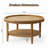 Round Boho Coffee Table with Storage Shelf