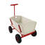Wagon rouge pour enfants avec coffre de rangement en bois, chariot tout-terrain pour le jeu et le jardinage