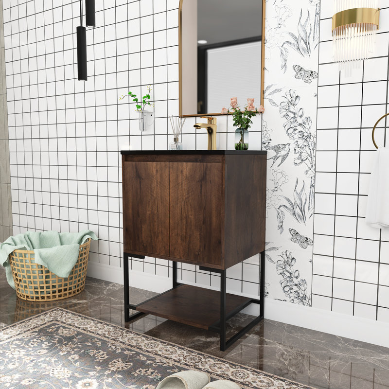 Rheo 24'' Single Bathroom Vanity with Solid Surface Top