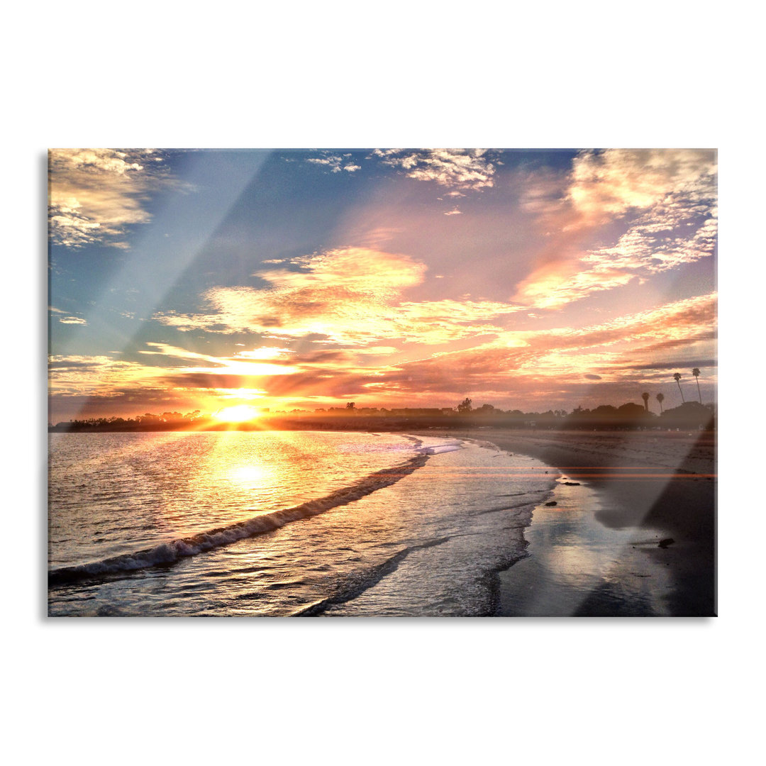 Glasbild | Wandbild Auf Echtglas | Los Angeles Beach |Inkl. Aufhängung Und Abstandshalter LF1935