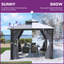 Pavillon de jardin en aluminium à toit double avec toit rigide en polycarbonate-94697089
