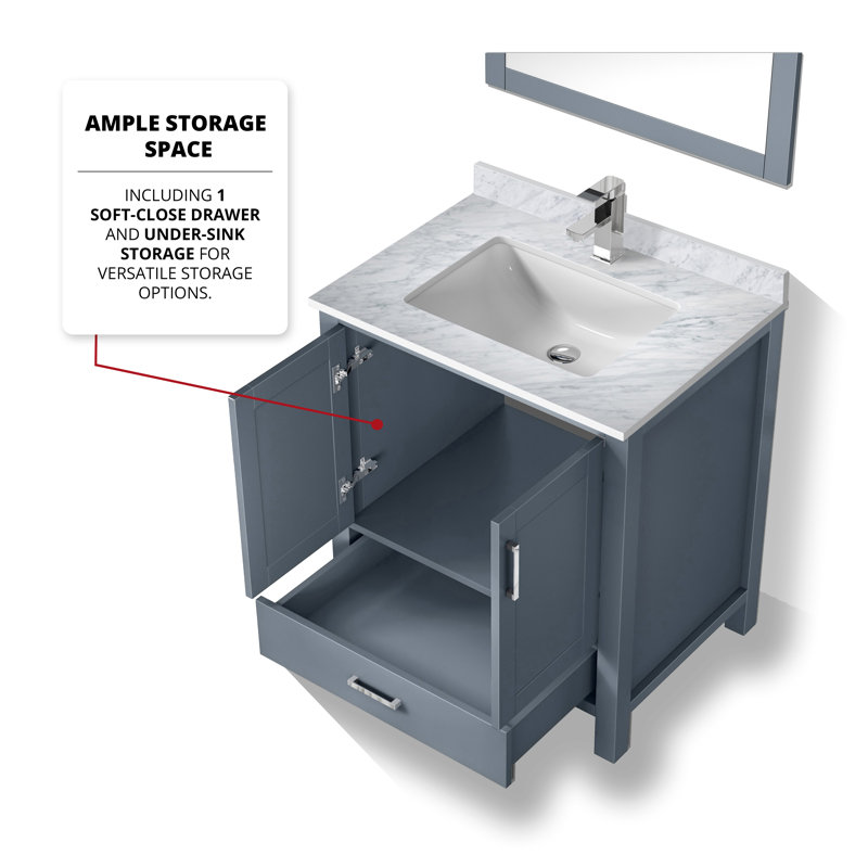 Jacques 30" Dark Grey Freestanding Vanity Cabinet