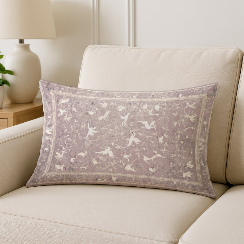 Coussin décoratif intérieur / extérieur gris Modern Modern, Beige / blanc abstrait, Rectangle H 20 po x l 14 po