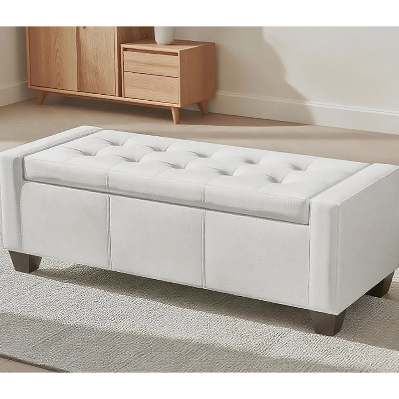 Banc rectangulaire, banc capitonné avec rangement