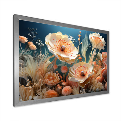 Art mural sur toile, pêche et seiche, anémone