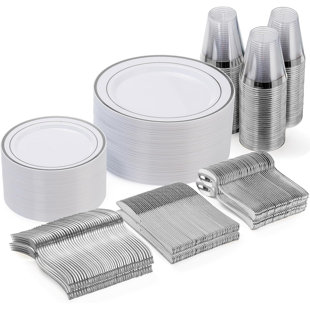 Ensemble de fournitures de fête de mariage jetables en plastique