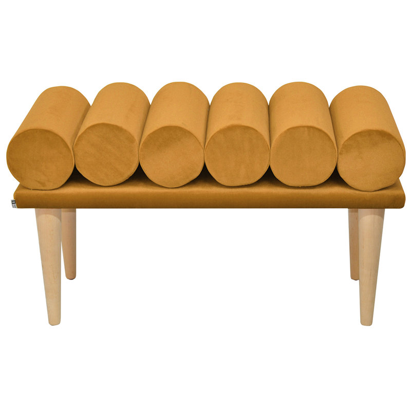 Scandi Upholstered Bench, Orange