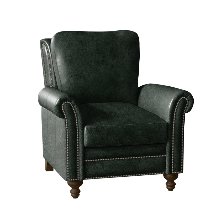 Richardson Recliner, Anilina Hunter Genuine Leather, Cobblestone, No Nailhead