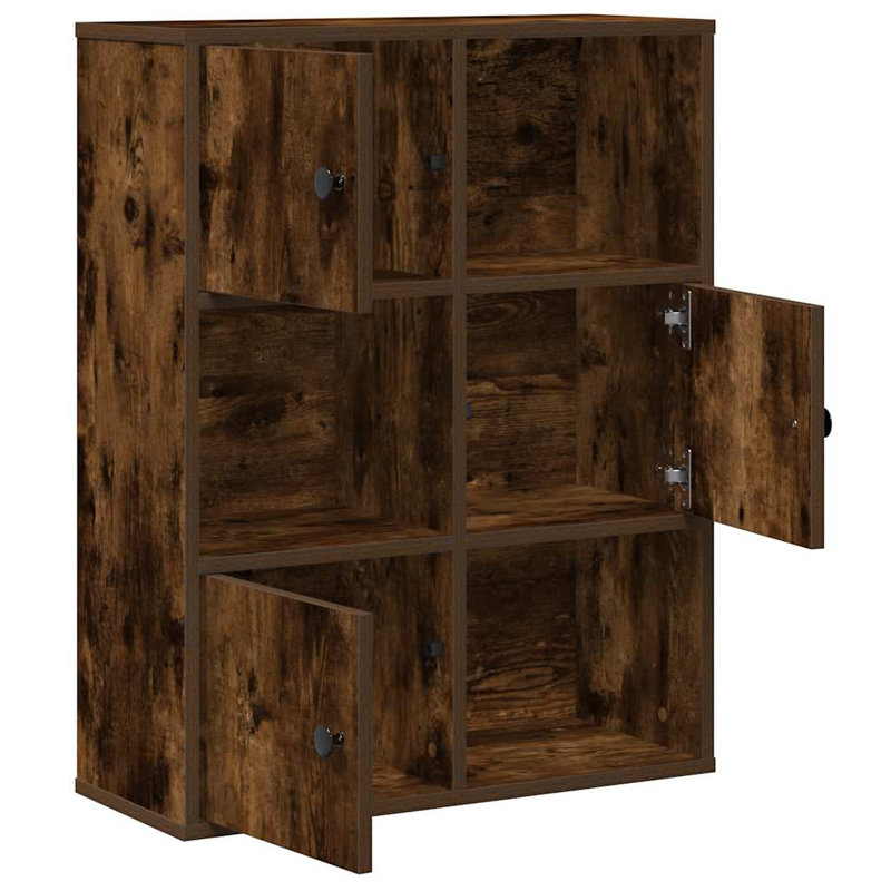 Bookcase 60X24x76.5 Cm Engineered Wood, Smoked Oak
