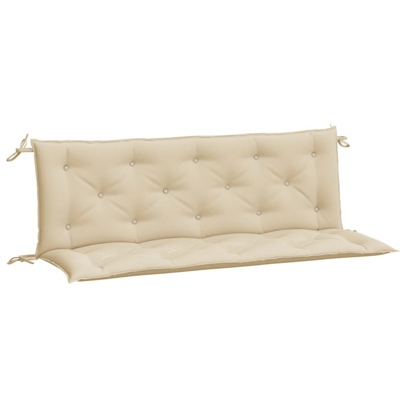Garden Bench Cushion Set of 2 Beige Oxford Fabric 100 Percent Polyester Outdoor Seating Pads, 59.1" H x 19.7" W x 2.8" D