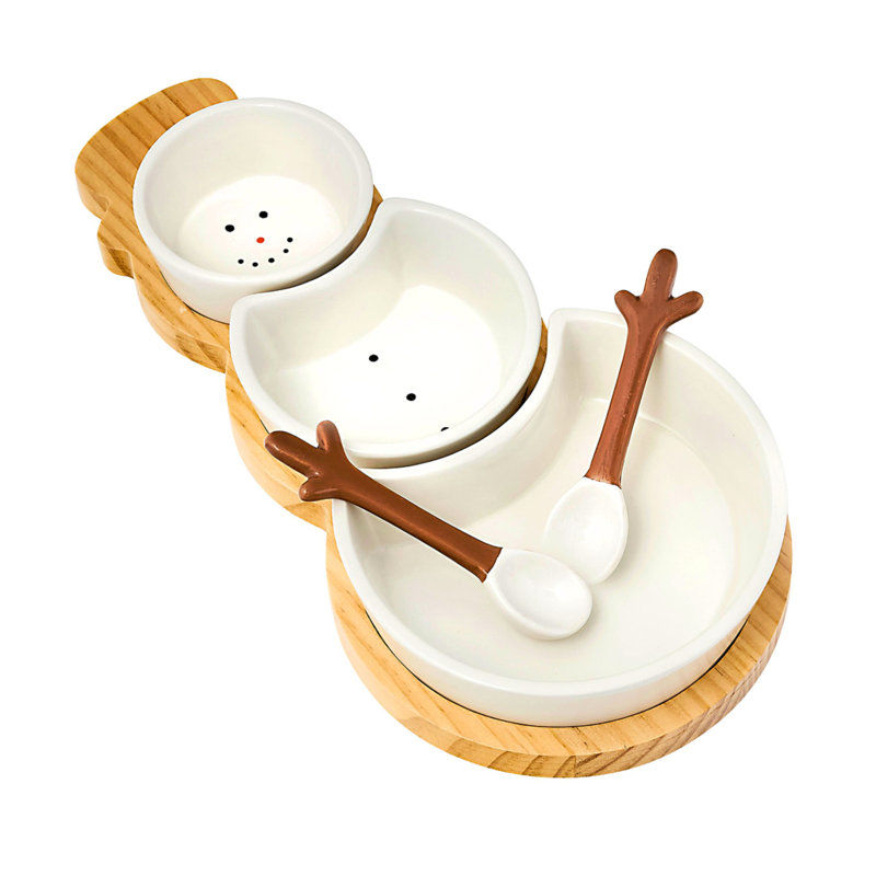 Ensemble et bol de bonhomme de neige