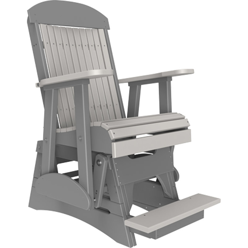 Chaise d'extérieur coulissante en polywood, Gris clair