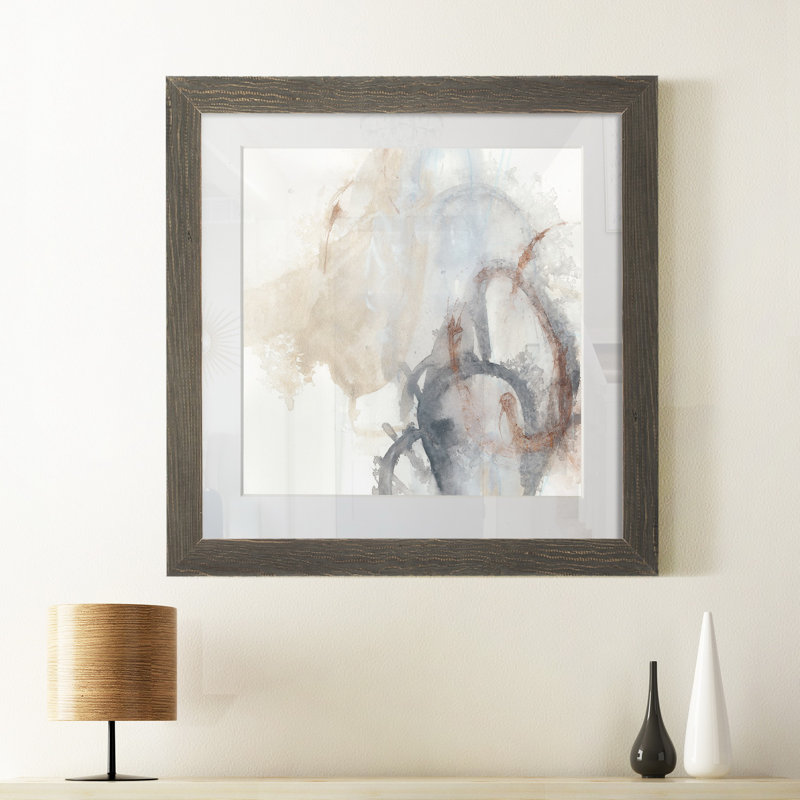 Supposition I - Single Picture Frame Painting, Grey Framed, 32" H x 32" W x 1" D