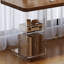 Brun clair + bureaux rectangulaires en bois massif transparent + acrylique-108222367-108222365
