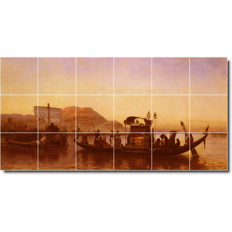 Carreau de céramique décorative 48 po x 36 po 12 po x 12 po, Village 01071