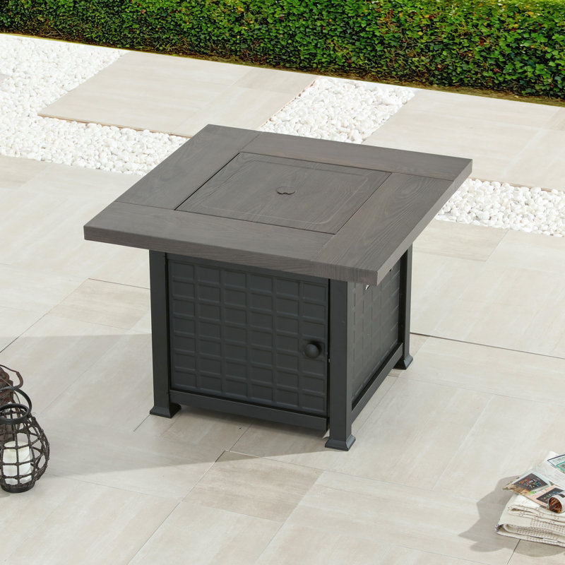 Bomar 4 - Person Patio Firepit Conversation Set with Cushions, Blue