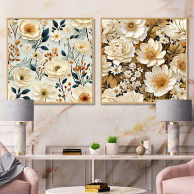 Lunaire - ensemble d'art mural en toile florale de 2