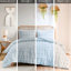 Couette bleue pour lit double/queen avec 2 taies d'oreiller, tissu au look charmant