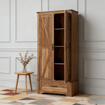 Armoire de cuisine, armoire avec tablettes réglables