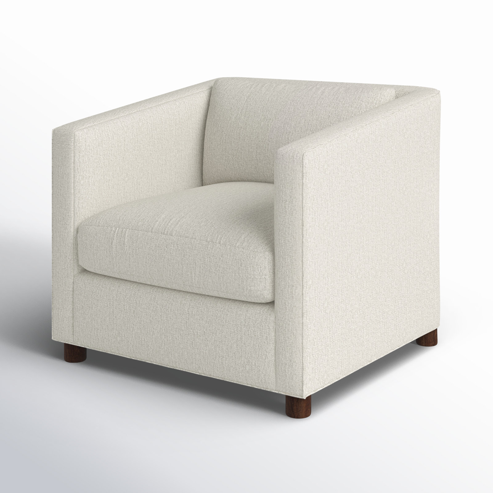 Emilie Upholstered Chair and a Half, Nomad Snow Crypton® Chenille, Walnut