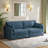 Bentura Upholstered Navy Corduroy Modular Sofa with Pillow Back and Solid Wood Legs-460973078