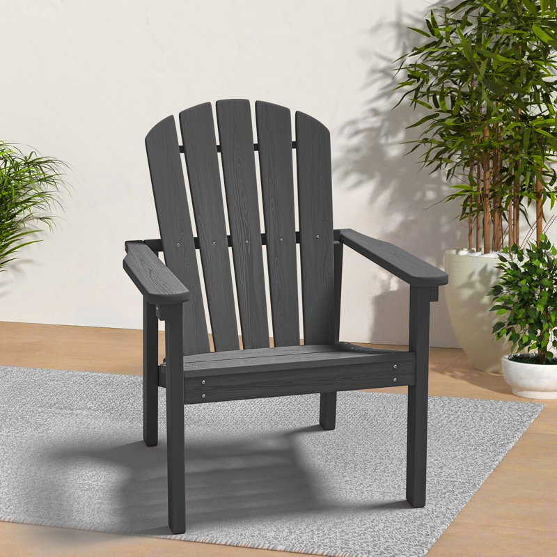 Stackable HDPE Adirondack Chair – Weather-Resistant Outdoor Seating for Patio, Lawn, or Fire Pit, Gray