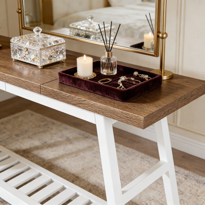 Console de 70,9 pouces de long avec rangement à 2 niveaux, table de canapé étroite pour le vestibule, le couloir ou derrière le canapé, conception à grain de bois rustique