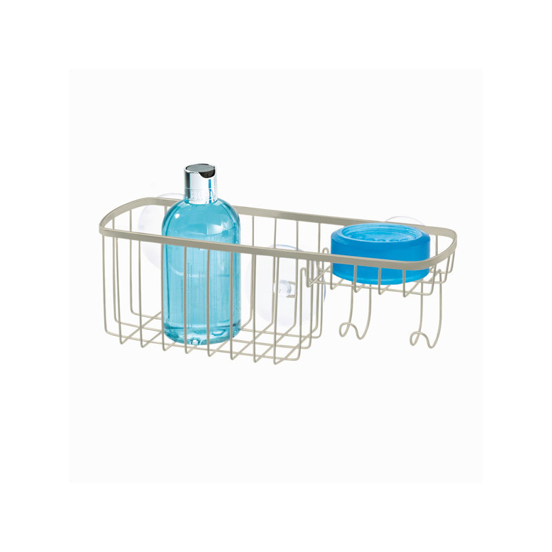 Panier de douche avec porte-savon et crochets iDesign - Collection Gia - Satin