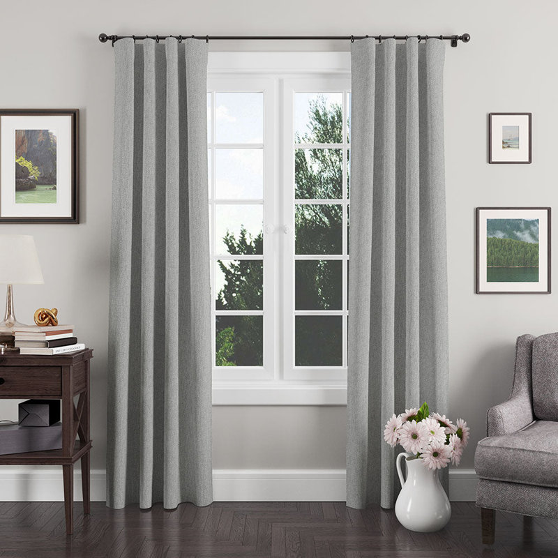 Abbeyshea Path Linen Look Drapery Fabric By The Yard, Silver