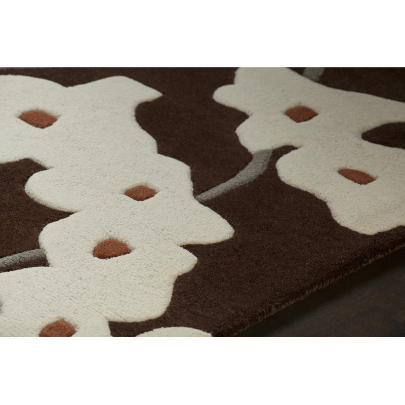 Inhabit Designer Dark Brown/Ivory Area Rug, 2' x 3'